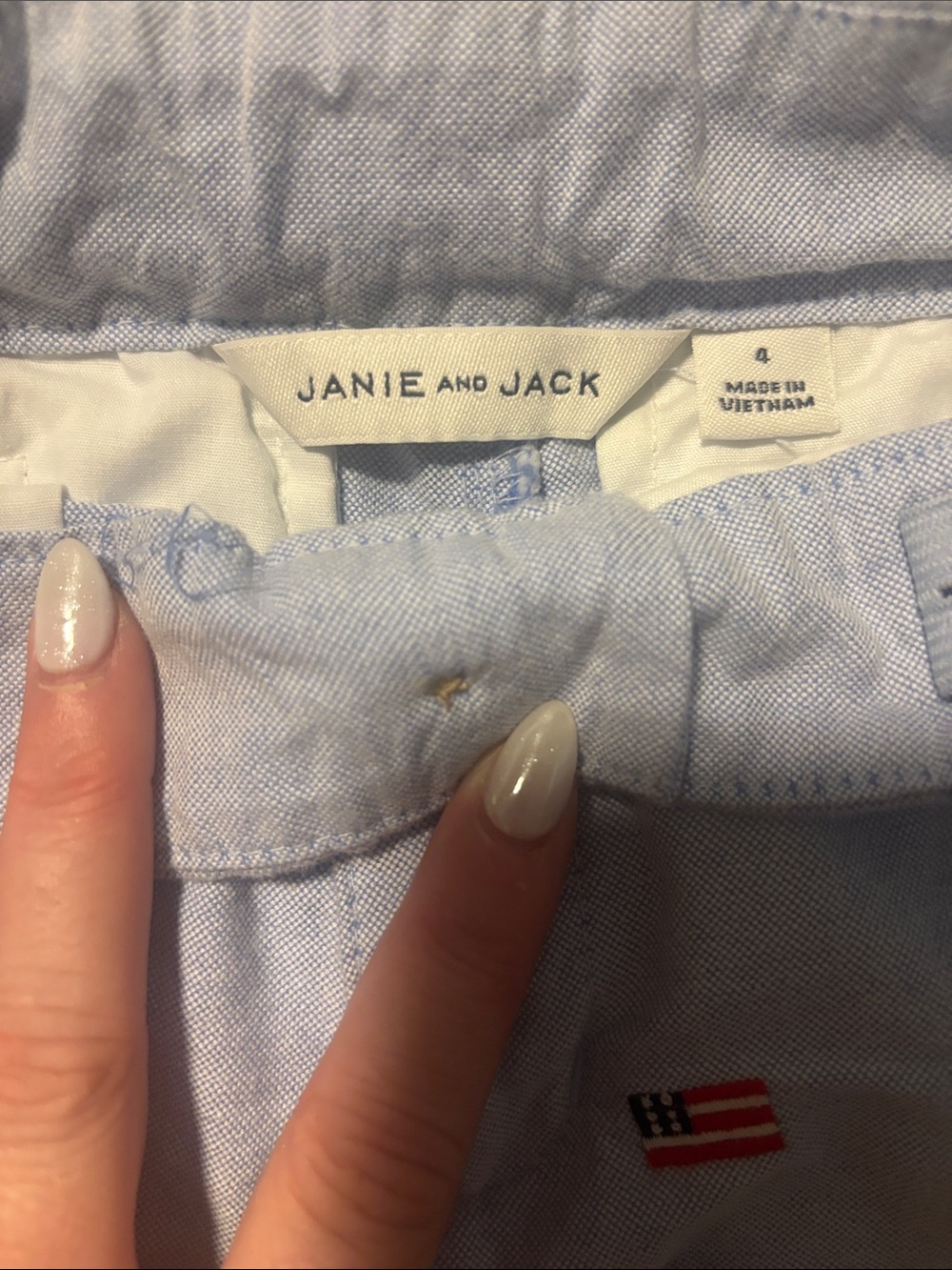 Janie and Jack Embroidered Flag Oxford Short - Picture 3 of 3